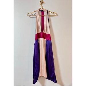Colorblock Halter Dress